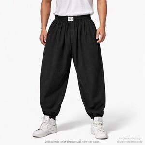 Gorilla Wear L Black Tall 31.5” 90s Gym Warm Up Pants